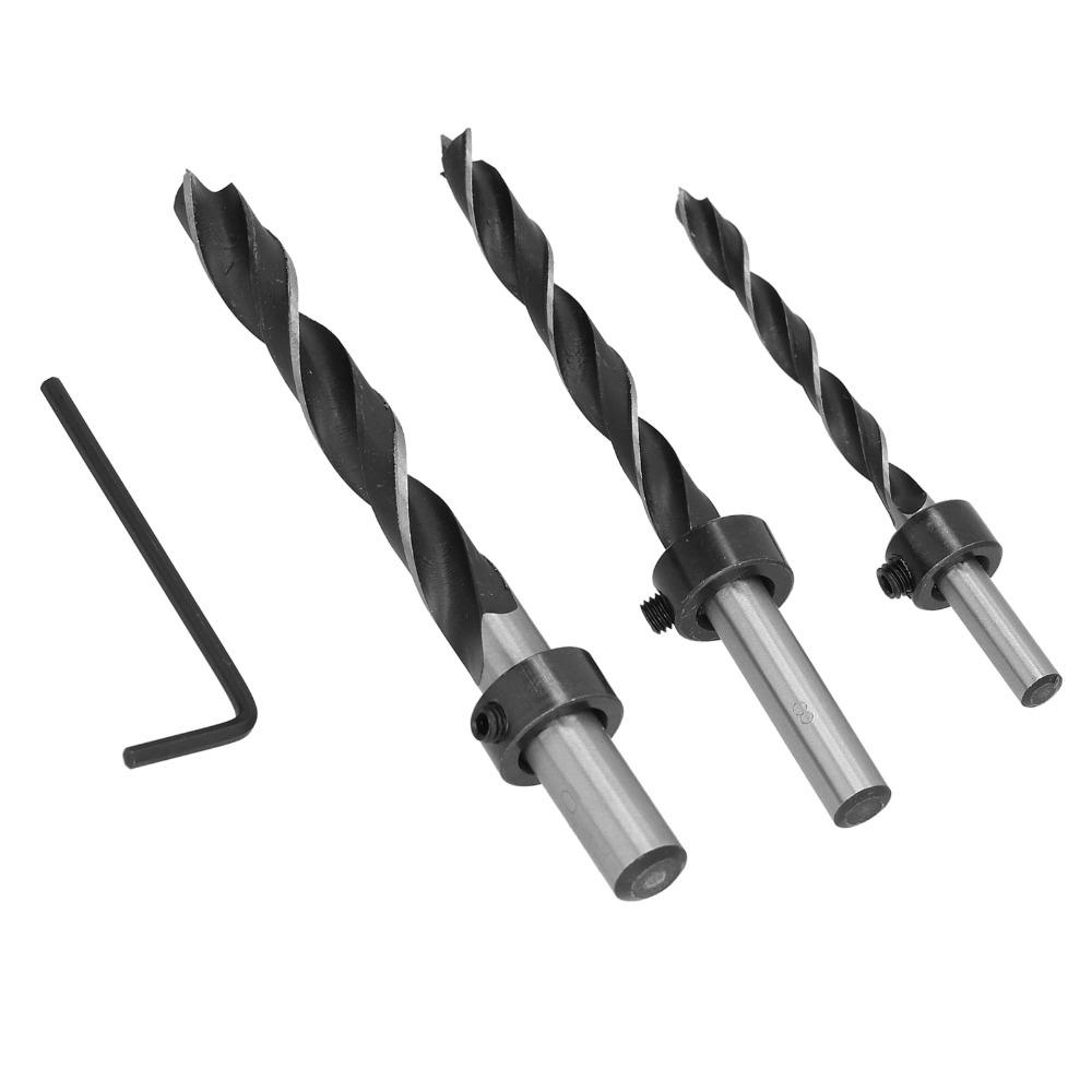 7pcs ThreePoint Drill Wood Drill Bits Straight Round Shank Carpentry Drill Bits Woodworking