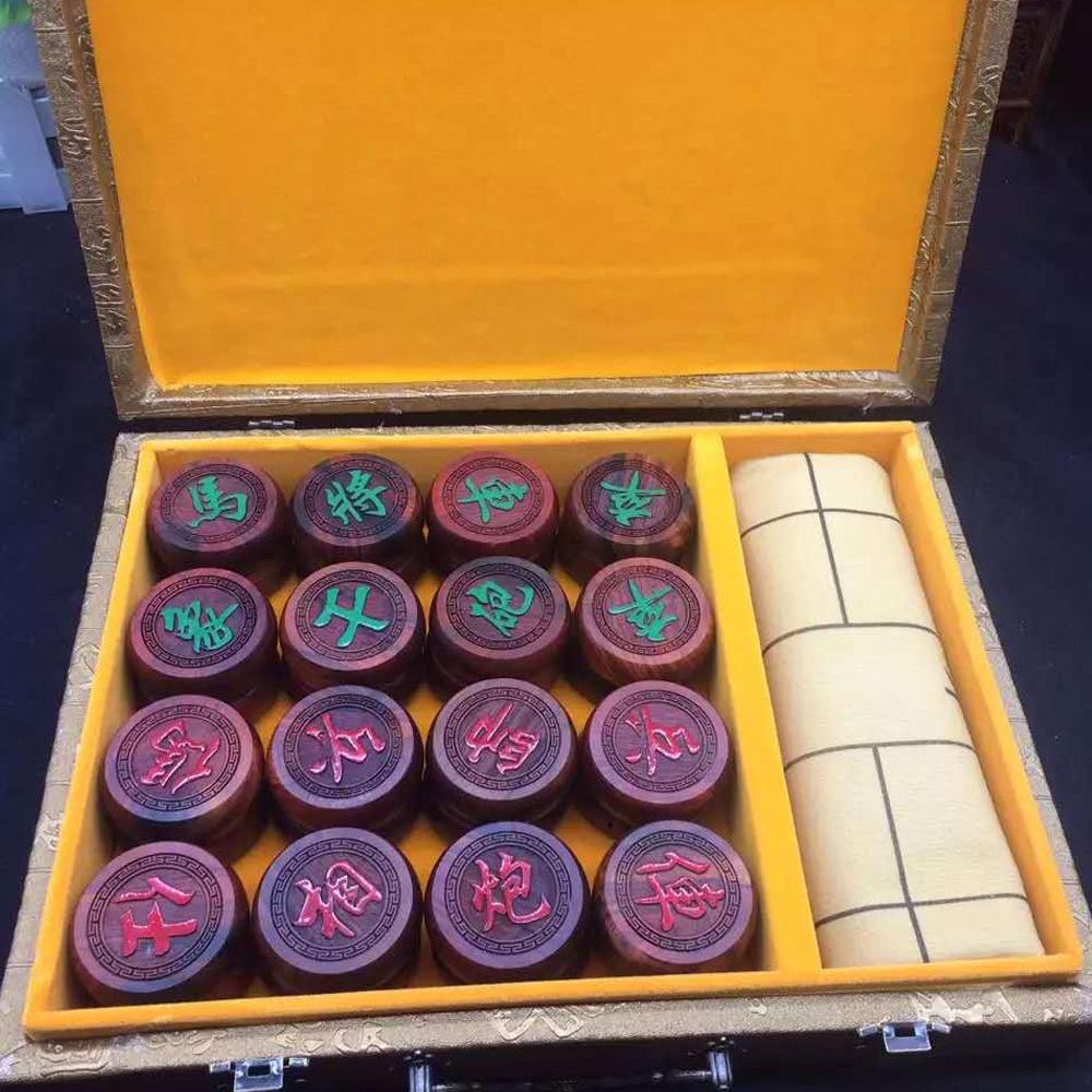 Red Rosewood Golden Silk Chess Rosewood Classic Chess Wooden Crafts