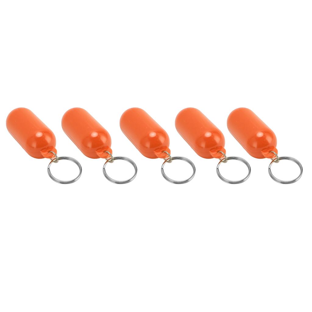 5Pcs Plastic Key Float Floats Keychain Floating Key Chain for Swimming Beach Outings Water Sports Orange