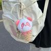 Creative Cartoon Cone Panda Keychain Pendant Ice Cream Hanger Doll Cute Bag Accessories