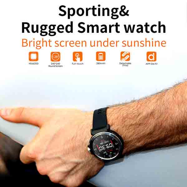 Zegarek sportowy, smartwatch Senbono S18 Smart, czarny.