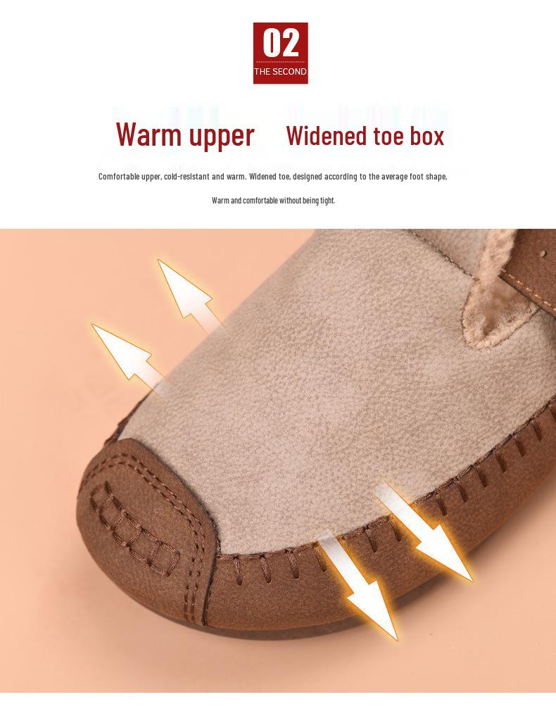 2025 Winter Fashion Women's Fleece-Lined Non-Slip Flat Shoes