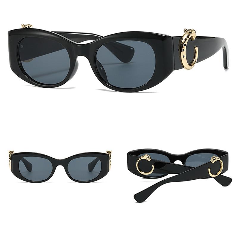 Nieuw in de Mode Vintage Klassiek Goud Luipaard Zonnebrillen Dames Voor Mannen Luxe Merk Designer Punk Populaire Zonnebrillen UV400 Bescherming
