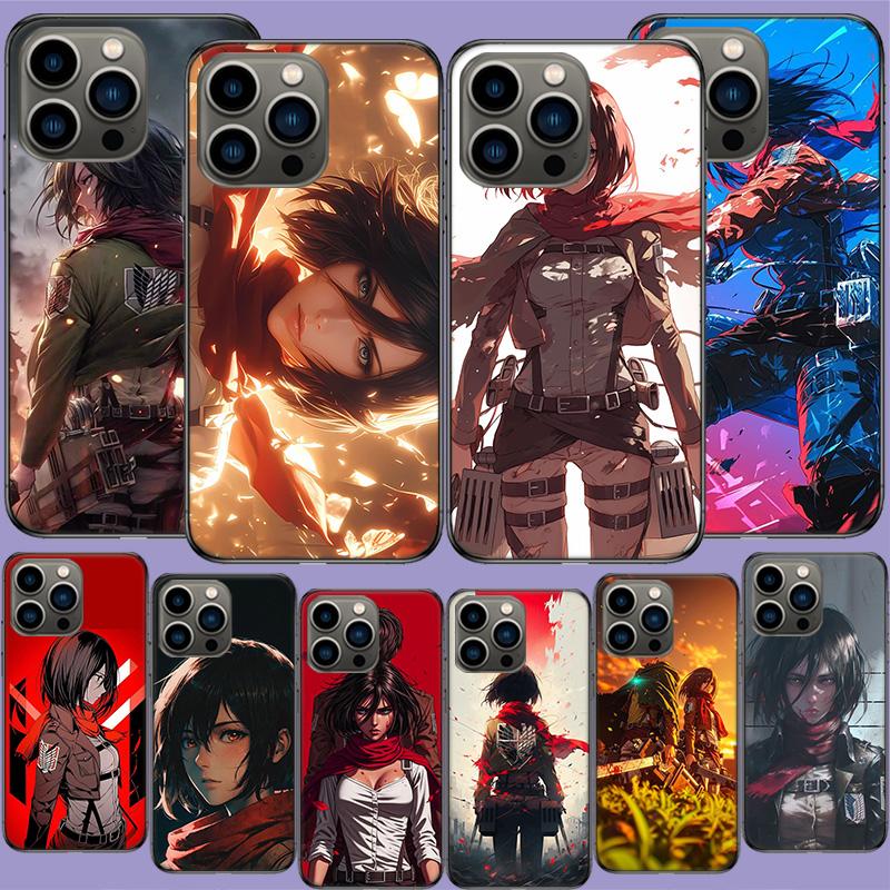 Character MIKASA Phone Case For Iphone 17 Air 15 Pro 14 Plus 16 Pro Max 17E 16E 12 13 Mini 11 Cover Cute Fundas