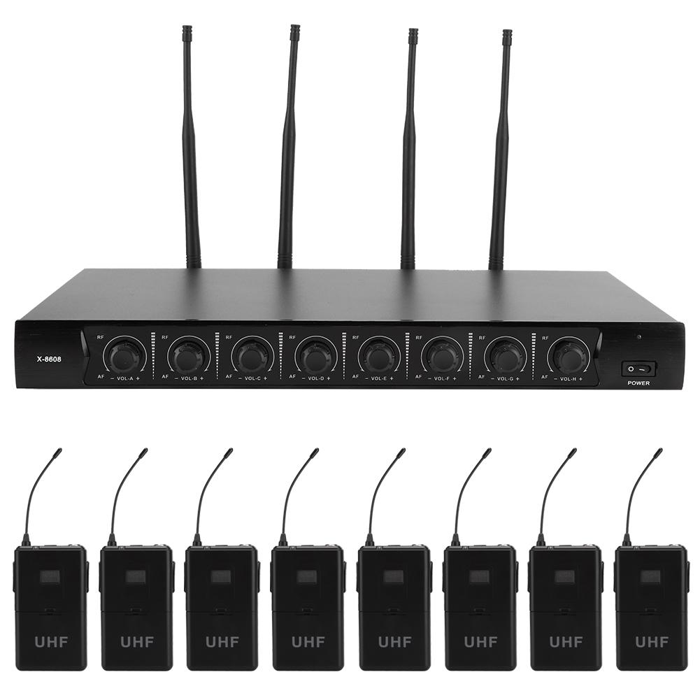 

UHF VHF 1-8 профессиональный микрофон с функцией автоматического отключения помех (800МГц-890МГц ) EU Plug