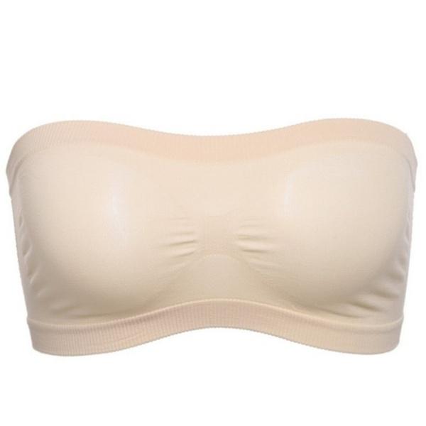 Buy Women Seamless Strapless High Elastic Wrapped Chest Breathable Basic Chest Wrap Bra at