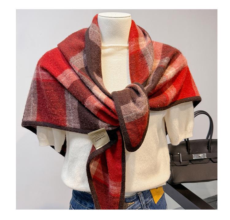 100% Wool Knitted Triangle Shawl & Scarf for Women - Multi-styled for Neck & Waist