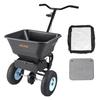 Lawn Spreader, 100LBS Capacity, Walk-Behind Push Spreader, 0-9.8ft Spreading Width, 13 in All Terrain Pneumatic Tires, Fertilizer Spreaders with