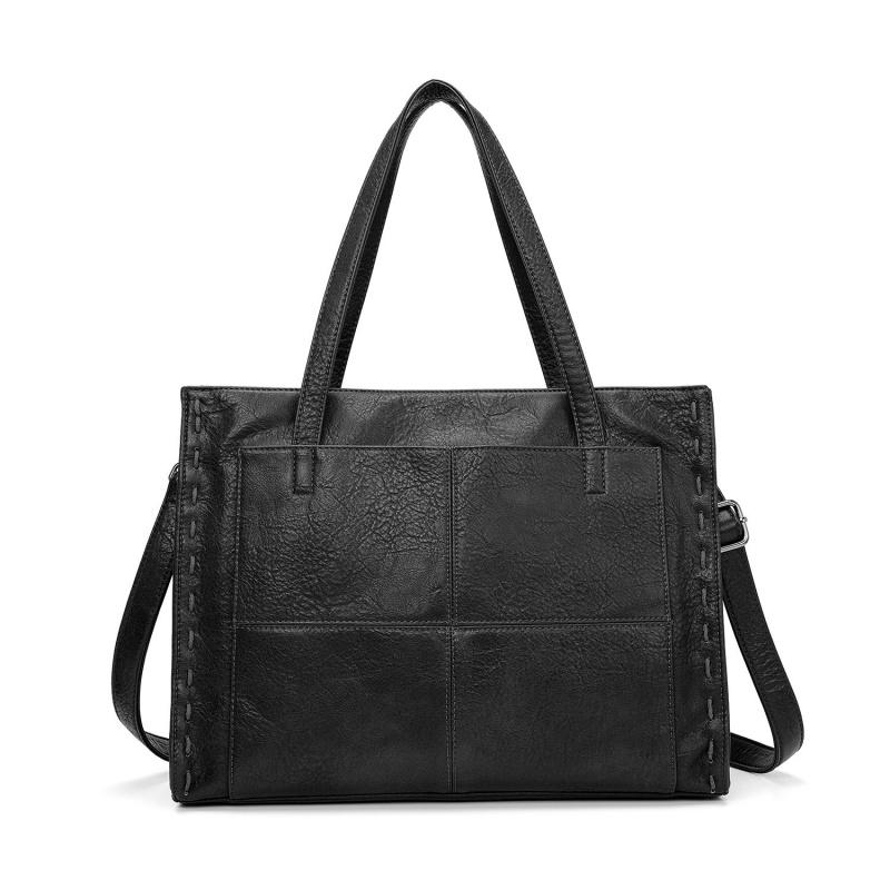 

Minimalist 2026 New Women s Tote Bag Large Capacity Versatile Commuter Bag Retro High Texture Soft Leather Leisure Computer Bags чёрный