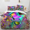 Colourful Marble Bedding Set Purple and Green Marble Duvet Cover Set Men Teens Boy Modern Abstract Art Polyester Comforter Cover