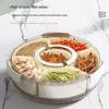 Jun Kaiwei Portable Rotating 6-Compartment Picnic Fruit & Snack Tray with Lid