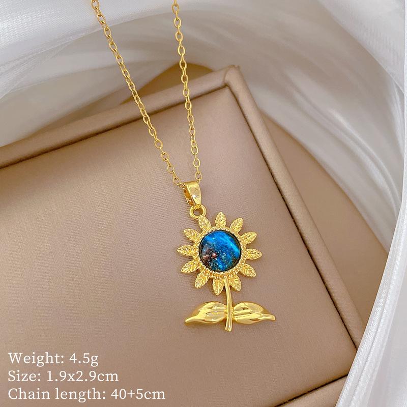 Multi-Element Style Copper Micro-Inlaid Necklace Combination Female Real Gold Electroplated Exquisite Collarbone Chain