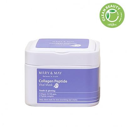 

Mary&May Collagen Peptide Vital Mask, 30 szt - Nawilżająco-ujędrniające maseczki w płachcie