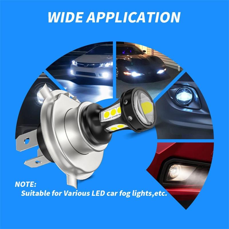4Pcs Universal Car Led Fog Light Bulb H4 18Smd Foglamp Drl Drivng Light Motorcycle Headlights Truck Boat Trailer Spotlight Lamp