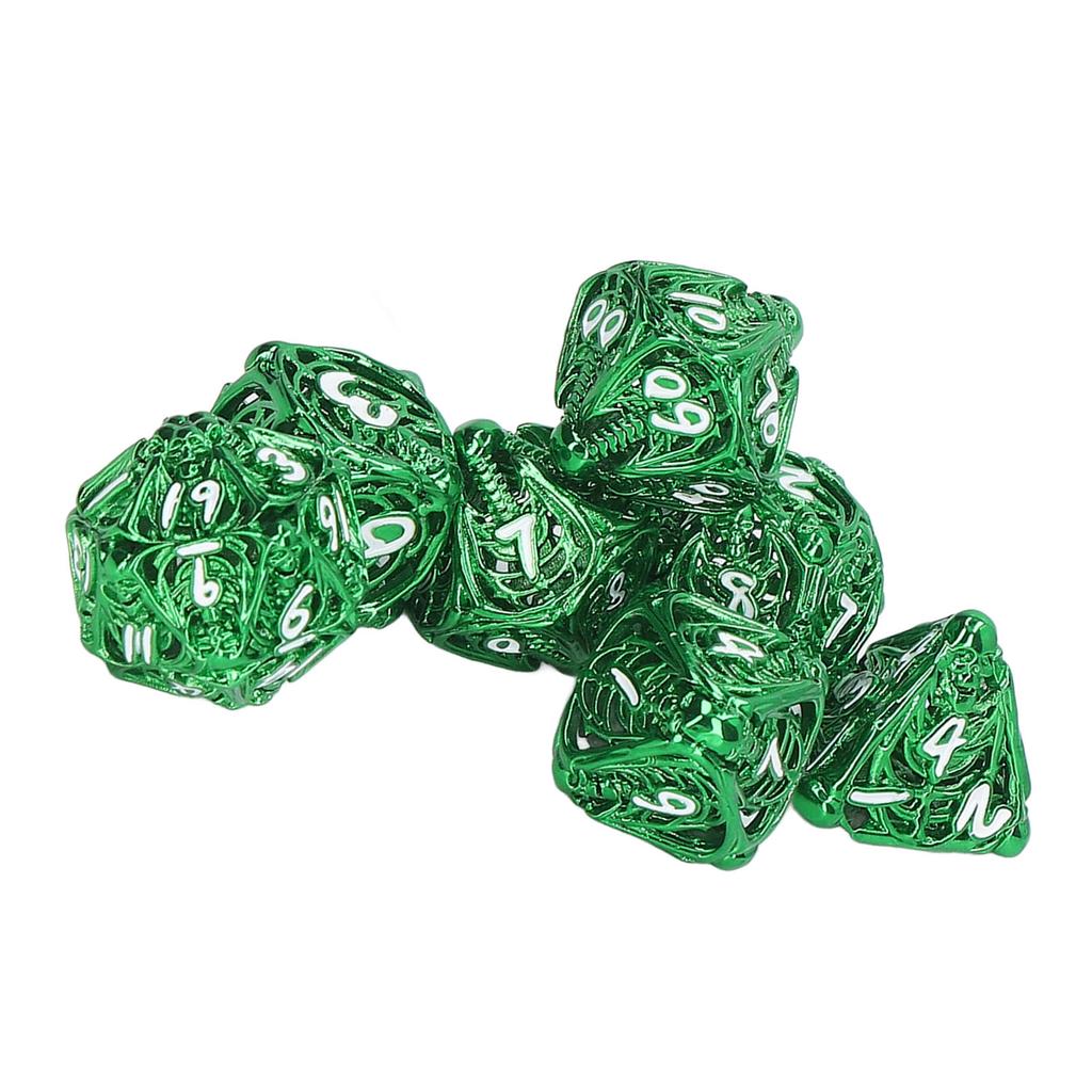 7 Stück Hohlmetall Würfelset Erwachsene Feiertagsparty Brettspiel Polyedrische Würfel für Rollenspiel