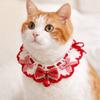 Chinese New Year Cartoon Chinese Style Pet Scarf Funny Handmade Puppy Collar Red Adjustable New Year Dog Costume Winter