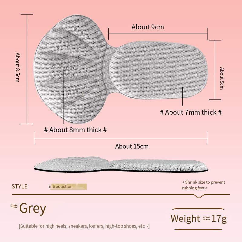 

1 пара наклеек на пятку «два в одном», противоскользящая износостойкая стелька для женской кожаной обуви, большие перемены, небольшой артефакт, шлифующая наклейка на ногу серый