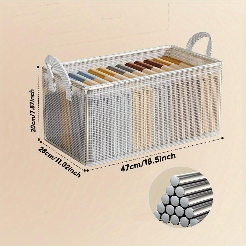 Versatile Pvc & Steel Frame Storage Box With Lid - Perfect For Clothes, Books, And More - Ideal For Home, Dorms, Living Spaces