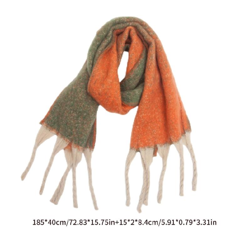 Adult Women Warm Scarf Thicken GradientColor Lengthen Scarf Soft Shawl Scarf