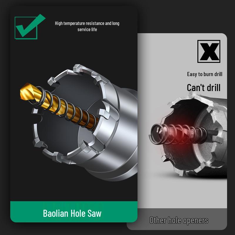 Stainless Steel Alloy Hole Saw for Woodworking & Metal Drilling