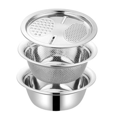 Xiangdong Stainless Steel Kitchen Colander and Basin Set