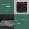 BOUSSAC 1500ml 5-Compartment Disposable Plastic Meal Prep Boxes
