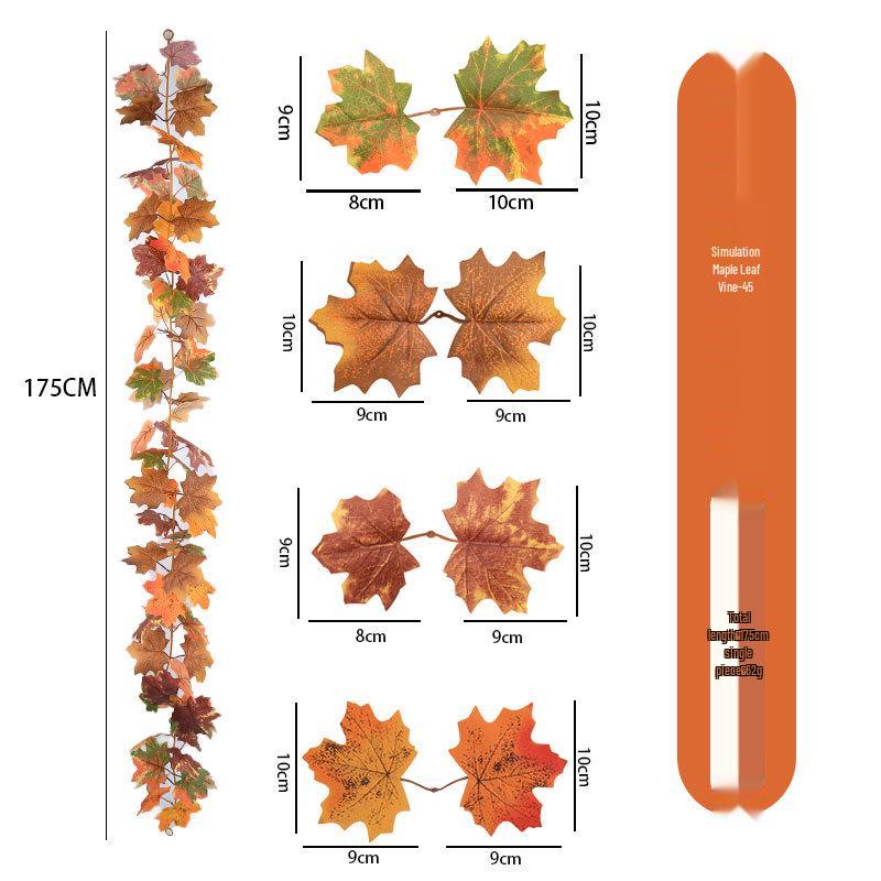 Artificial Maple Leaf Rattan Home Decor: Scenic Atmosphere Arrangement