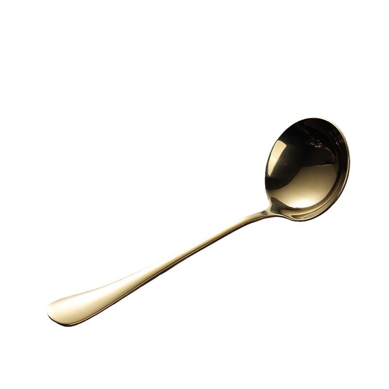 Qianxing Stainless Steel Gold Large Soup Spoon (5-Piece Set)