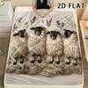1Pc 2D FLAT Warm Meadow Sheep Print Flannel Blanket,High Quality Comfortable for All Seasons,Home Decor,Warmth and Comfort,Perfect for Christmas Gifts