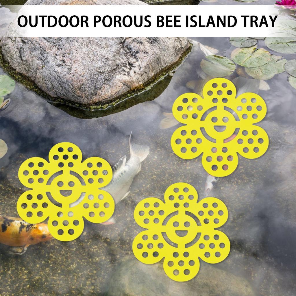 4-teiliges kreatives bienenförmiges Tablett mit porösem Entwässerungsdesign, praktische Kleinigkeiten für Gartenbalkon, vier Farben zur Auswahl