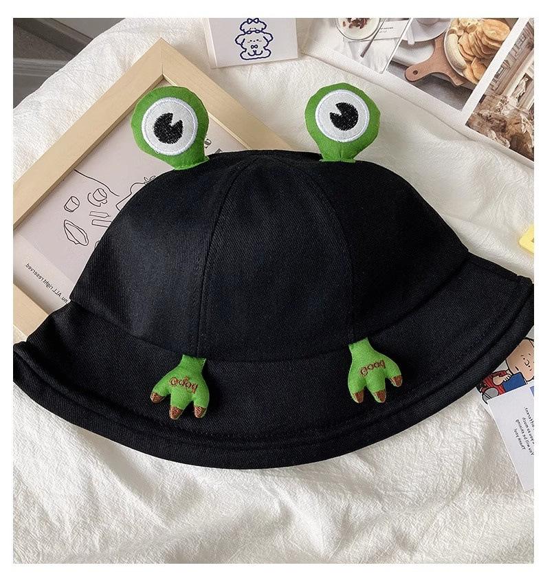 Frog Bucket Hat for Women Cute 3D Big Eyes Frog Sun-Shade Travel Novelty Fisherman Cap Foldable Daily Commute Kawaii Basin Hat