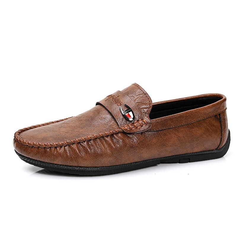 

British-style, one-step bean shoes soft-soled high-end loafers versatile genuine leather men s casual leather shoes 38