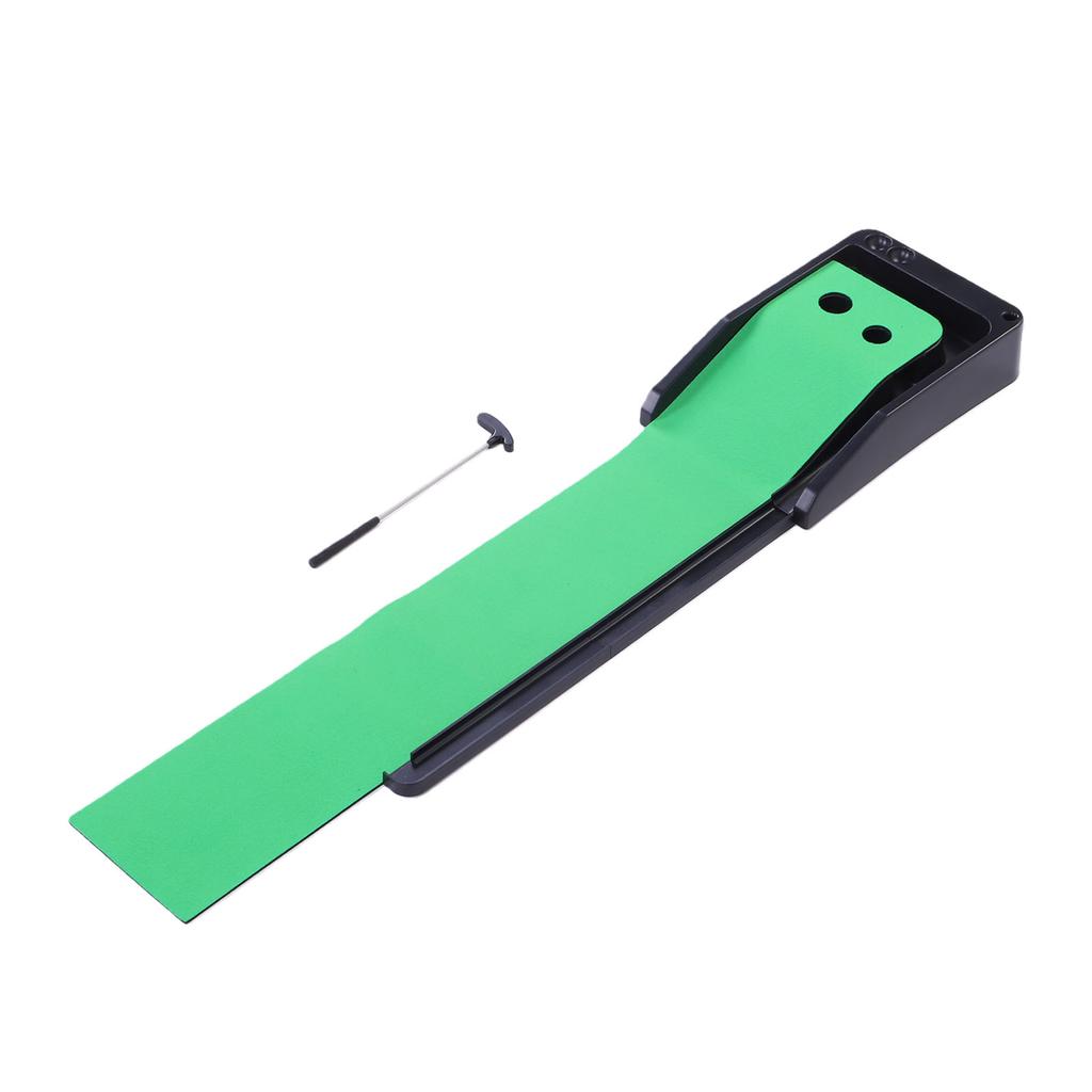 Mini Desktop Putting Green Mat Crystal Velvet Surface Automatic Ball Return Anti Slip for Indoor Home Office