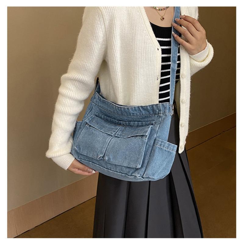 Denim Shoulder Bag Vintage Large Capacity Crossbody Bag