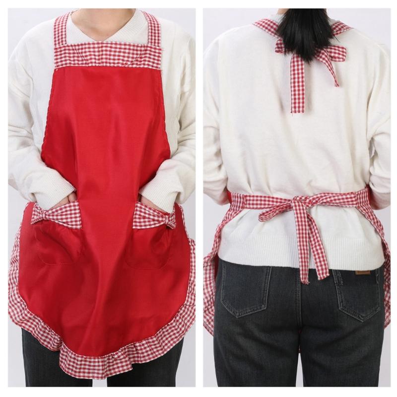 Fashion Bowknot Apron Adjustable Kitchen Cooking Aprons Women's Cake Apron with Pockets Halloween Mother's Day Gifts