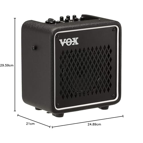 VOX MINI GO 10 10W Modeling Amp for Electric Guitar, Perfect for Home Practice, Portable, with Mic Input, Headphone Output, Effects, Rhythm Machine, L