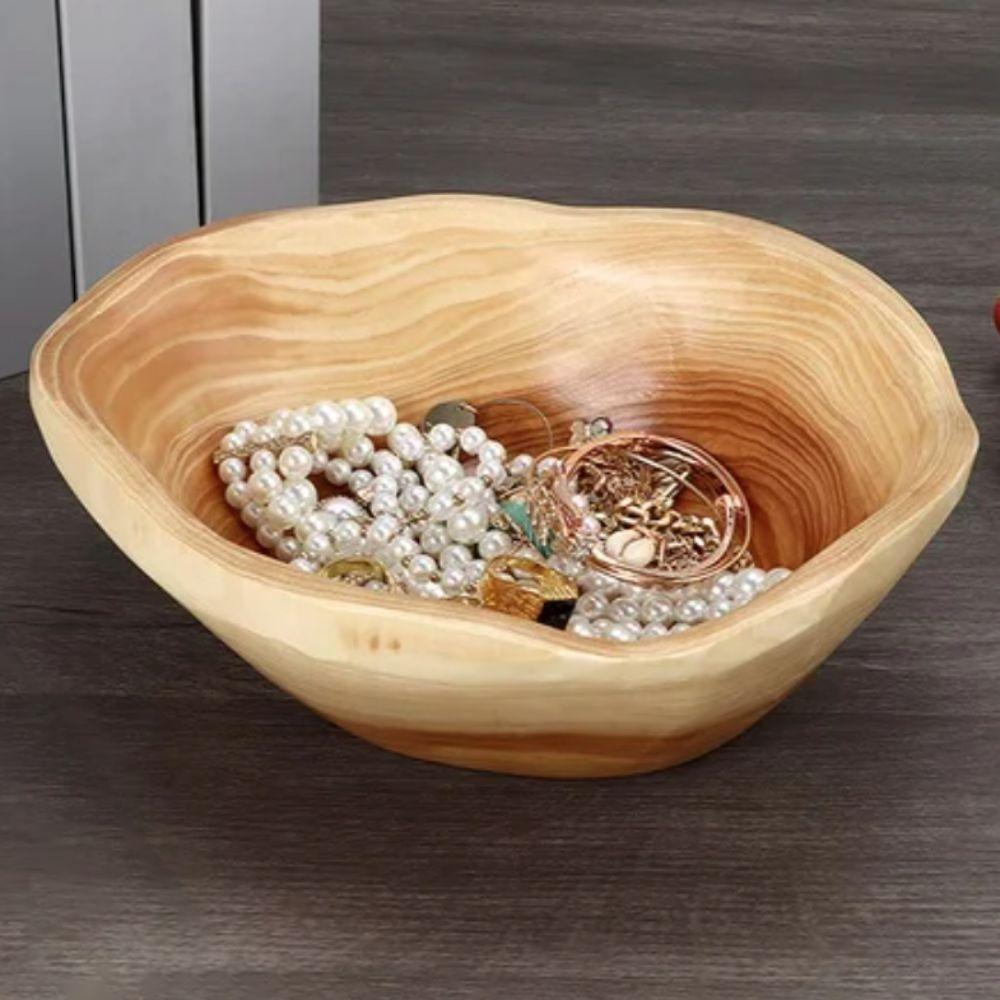 Natural Material Fruit Tray Polished Serving Bowl Creative Food Mixing Bowl  Vegetable