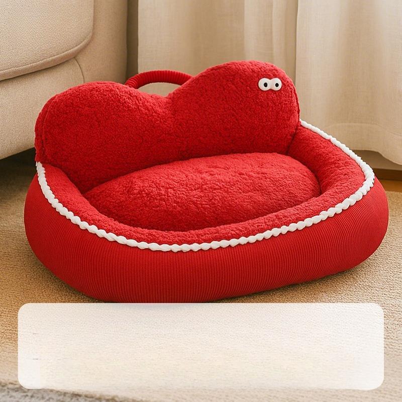 1pc Warm and Cold Resistant Love Pet Nest Removable and Washable Cat Sofa Thickened and Soft Skin Friendly Sleeping Nest Creative Design Pet House