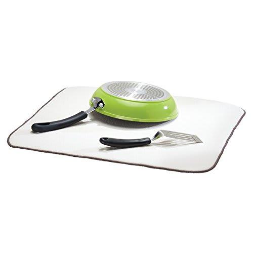 InterDesign iDry Draining Mat, Kitchen, Large, 18.5" x 16.5" (45.72cm x 40.64cm), Mocha, Brown, Ivory, 41243EJ