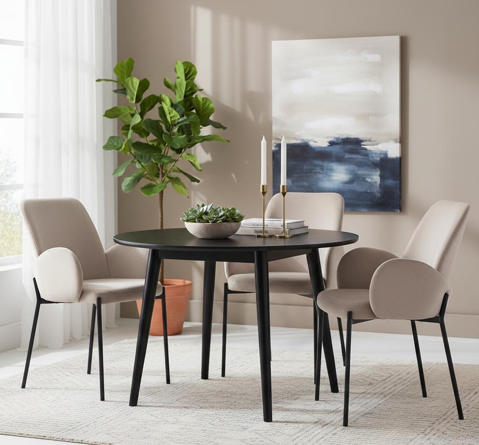 GUSTO Upholstered Chair, Beige Fabric