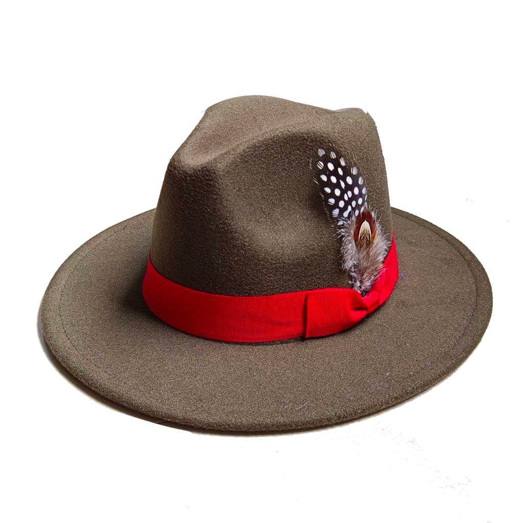 Skórzany Różowy Kapelusz Fedora z Szerokim Rondem Jazzowy Kapelusz Jesień/Zima Klasyczny Elegancki Kapelusz Panama Kapelusz Dżentelmena Sombrero