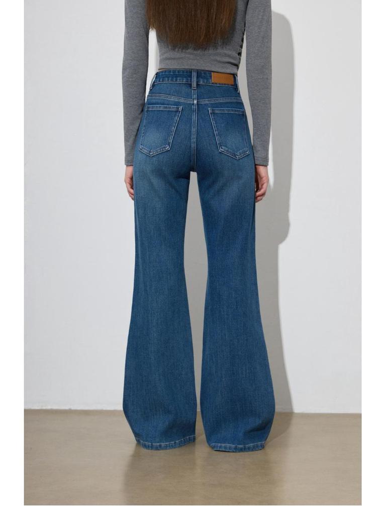 JOCORBEI Supermodel Four-Way Stretch Women's Mid-High Waist Micro Flare Slim Jeans