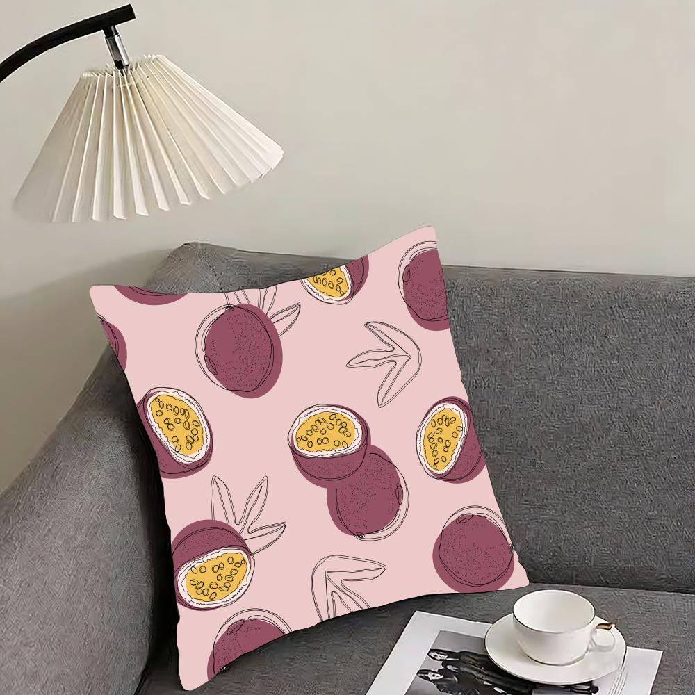 fruit print Cushion Cover Reversible Plush Pillow Cover – For car, sofa, bedroom, perfect as a gift.