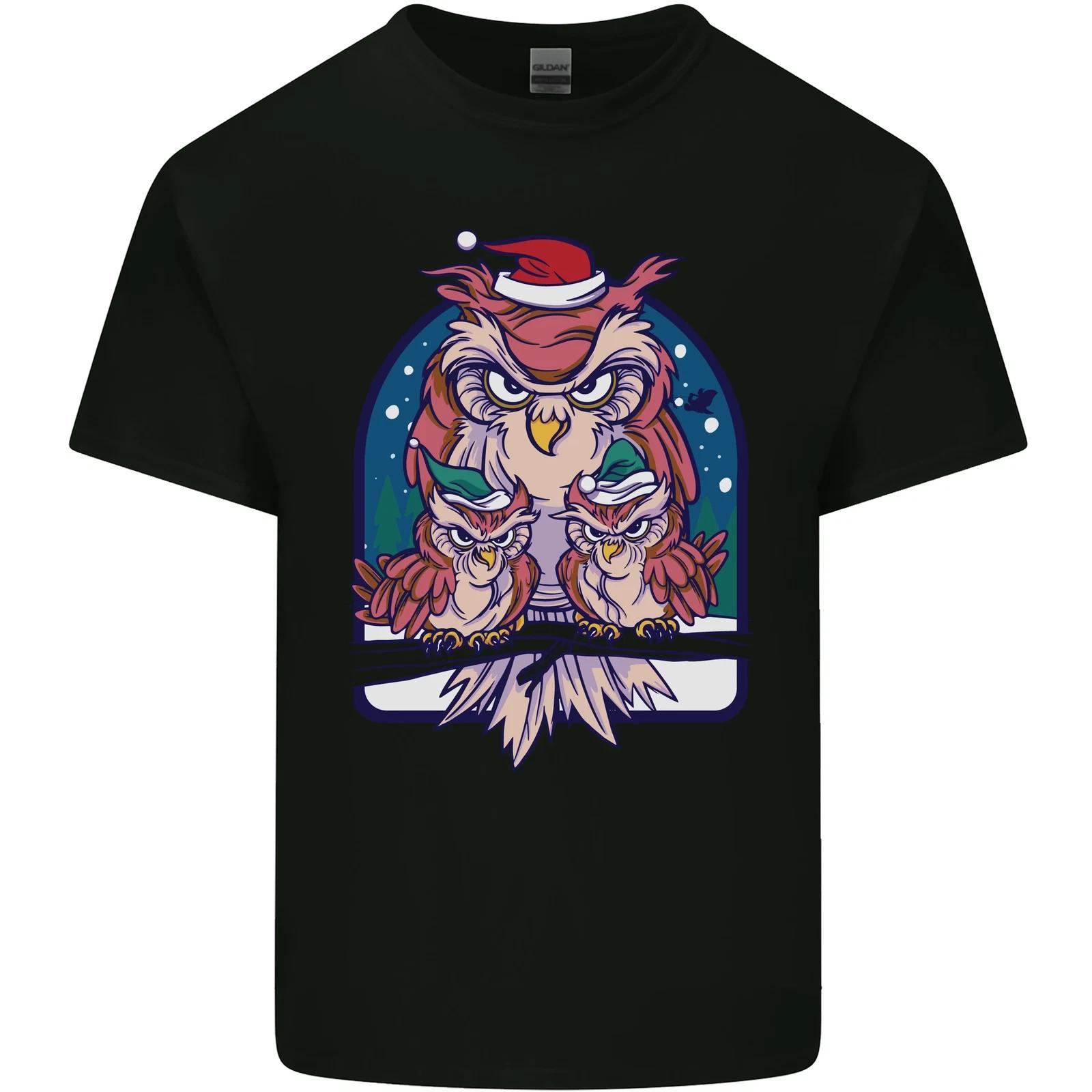 Bah Humbug Grumpy Christmas Owls Kids T-Shirt Childrens 3XL
