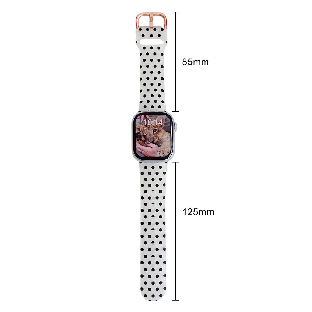 Watch Band for Apple Watch Series 10 9 8 7 SE 6 5 4 3 2 1 42mm 41mm 40mm 38mm Pattern Printed Clear Silicone Strap