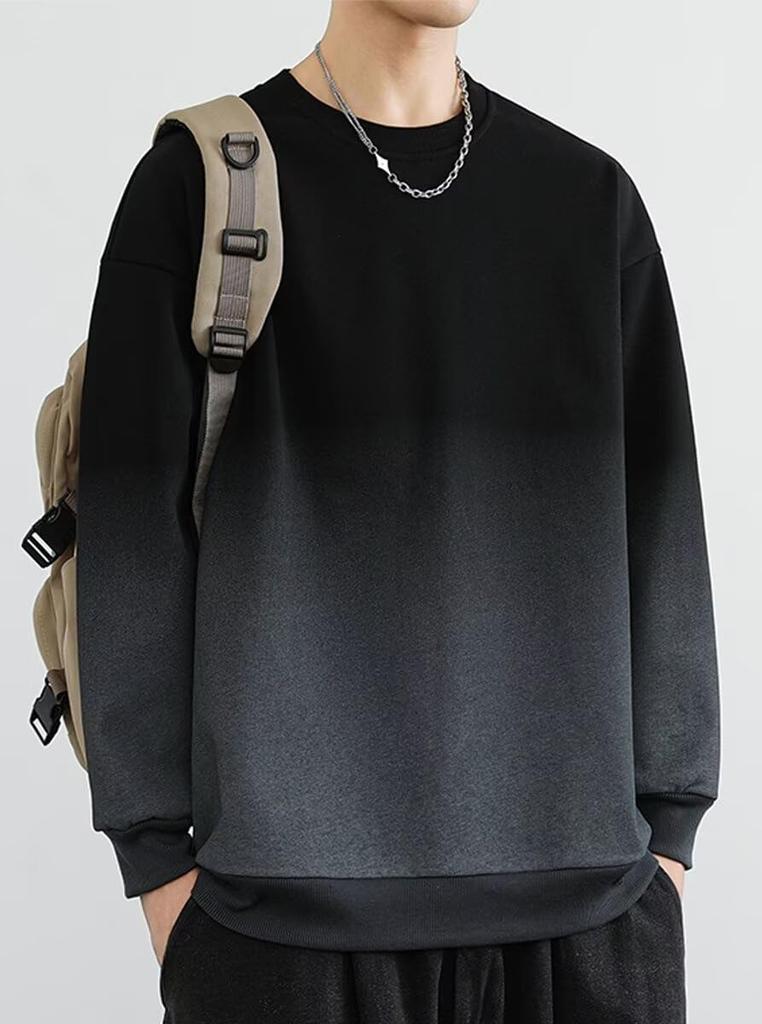 Bligo Long Sleeve Gradient Pullover Long Sleeve High School Oversized Men's Hoodie, Sweatshirt, Casual, Oversized, T-Shirt, Simple, Fashionable,