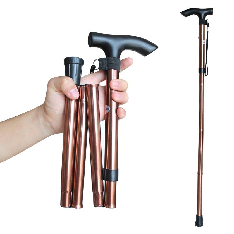 Custom Folding Adjustable Mobility Aids Collapsible Cane Old Men Crutch Elderly Foldable Walking Sticks