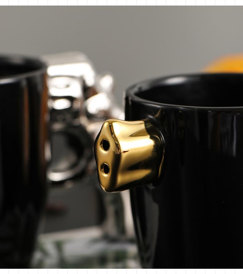 Stylish 3D Revolver-Shaped Ceramic Coffee Cup