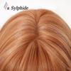 Women's Long Layered Curly Wig with Straight Bangs, Brown Highlights, Full Head Cover, Machine-Made with Chemical Fiber Rose Net, 2026 Hot Style.