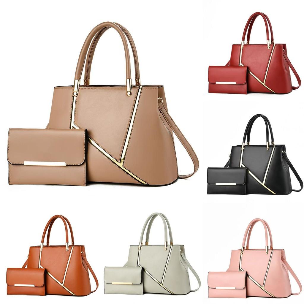 Pu Spliced Woman Bag Large Capacity Handheld Tote For Travel And Casual Use